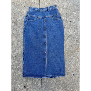 Vintage Zena Womens Jean Skirt Size 3 Acid Washed Front Button‎ Jean Skirt USA